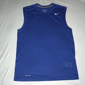 Nike Dri Fit Royal Blue & Gray Sleeveless Shirt